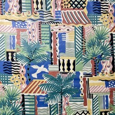 7 yards Vintage Fabric Cote D azur Collier Campbell for Kaufmann 1983 1980s 54”