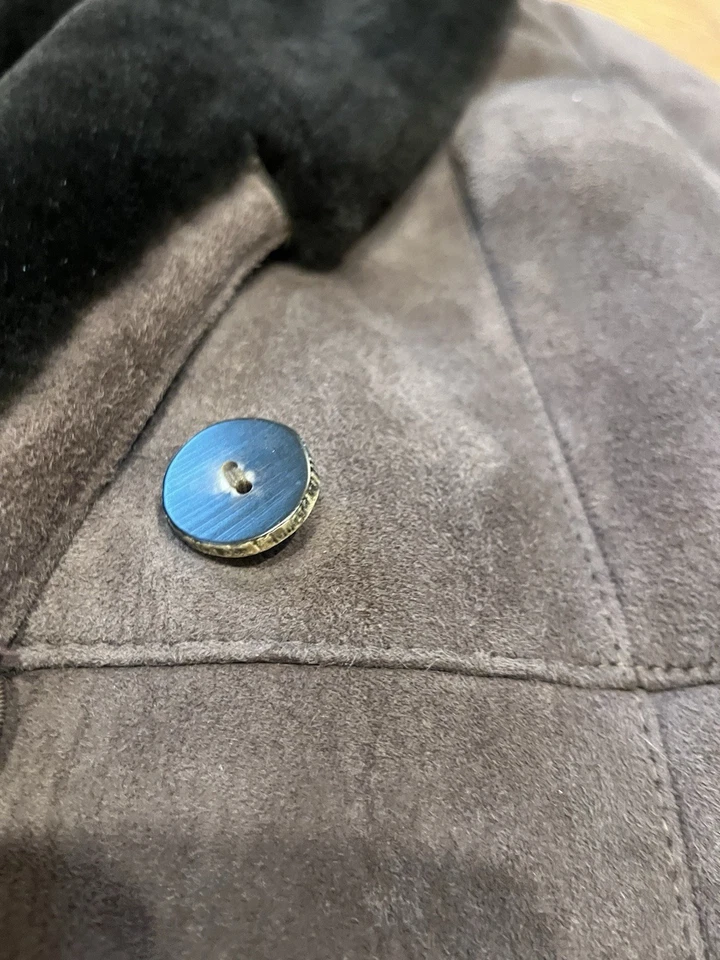 VINTAGE Sawyer Of Napa Women Coat 12 Shearling Wool/Leather W/ FLAWS Full Length - Image 4 of 4