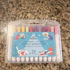 PenPeak No.608 Acrylic Marker Pen Set 24 Colors Triangular Grip Multicolor