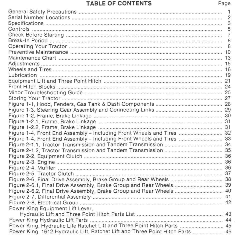 Economy Power King Tractor Operator Owner's Manual 2418 2414 1618 1612 98-7104 - Image 2 of 4
