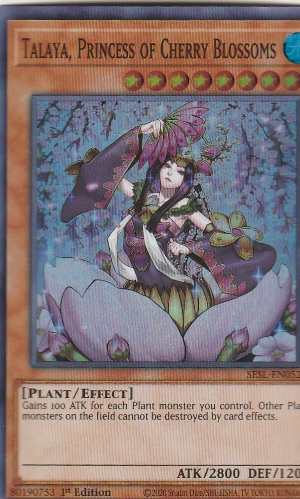 YUGIOH HOLO CARD TALAYA PRINCESS OF CHERRY BLOSSOMS SESLEN052 1ST