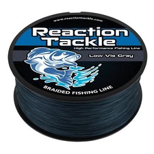 Reaction Tackle Braided Fishing Line Low Vis Gray 4 Strand High Performance