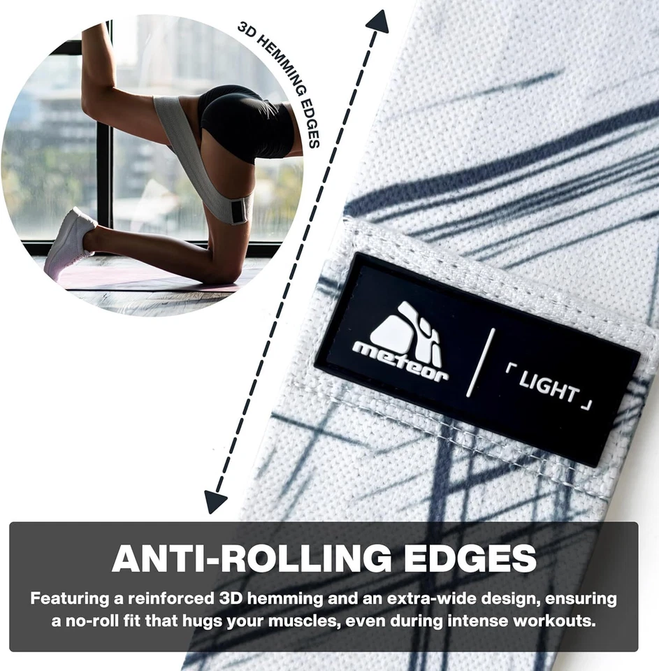 METEOR Non-Slip Resistance Bands Set,Fabric Booty Bands,Hip and Squat Bands - image 4 of 4