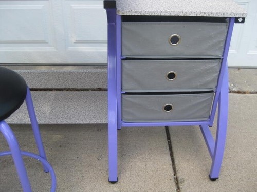 Adjustable Drafting, Crafting Table with Stool and Storage Drawers, Art Desk - Picture 12 of 12
