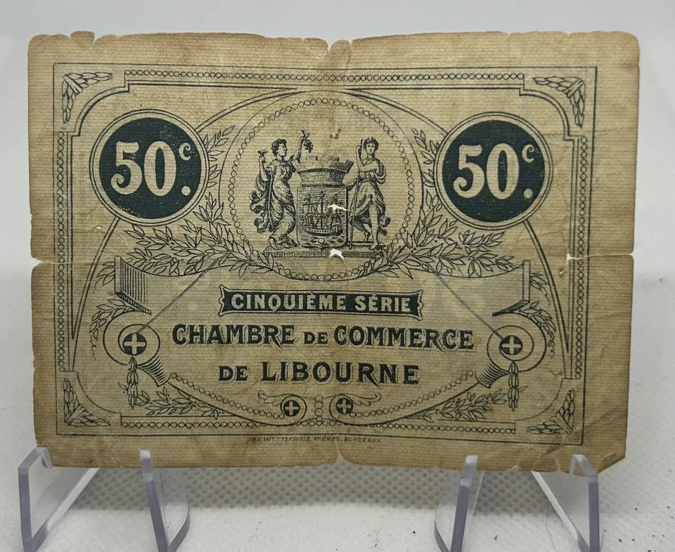 CHAMBRE DE COMMERCE. 0.25 C - 0.50 C and 1 FRANC - 1918 - Image 4 of 4