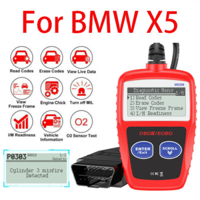 CAN BUS OBD2 II Auto Codeleser Scanner Diagnosegerät MS 309 passend für X5