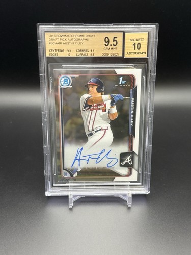 2015 Bowman Draft Chrome 1st Auto Austin Riley Rookie RC BGS 9.5 True ...