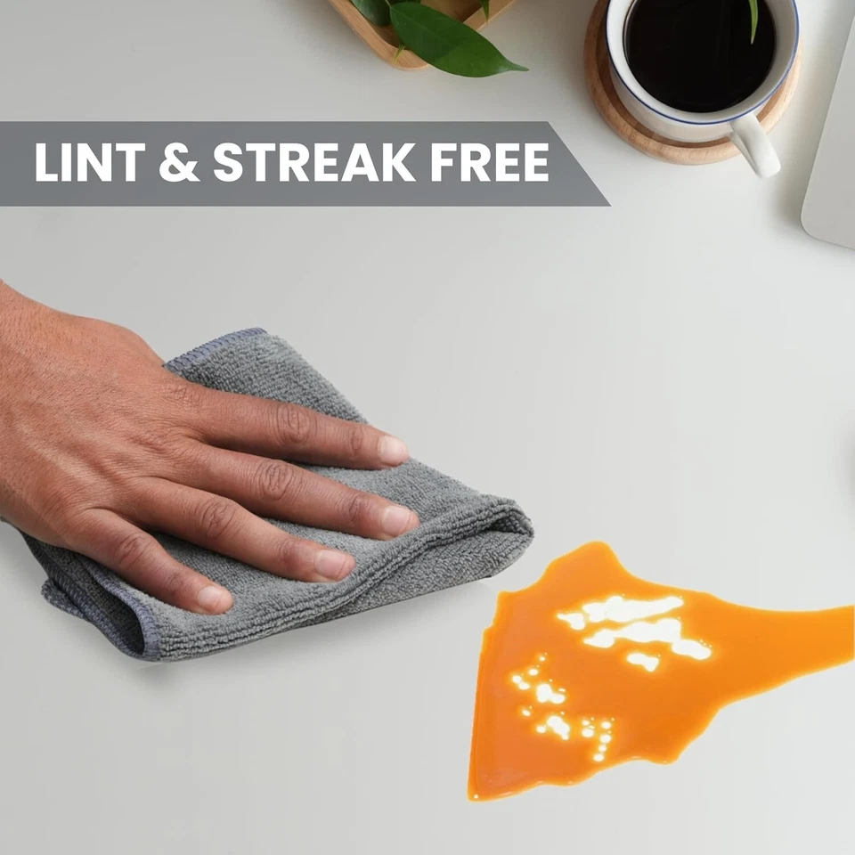 Grey Microfibre Cloths Drying Car Cleaning Cloths Lint-Free & High Absorption - Image 3 of 4
