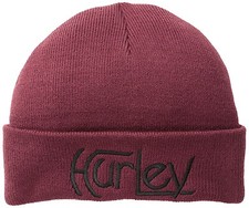 Hurley Womens Original Beanie Deep Garnet Folded Over Rolled Cuff - One Size