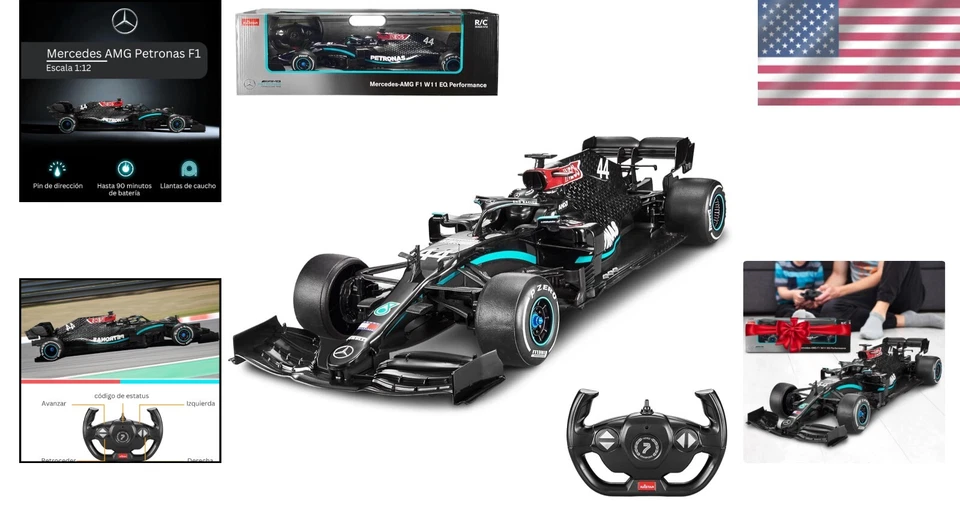 Detailed 1:12 Scale Mercedes-Benz F1 W11 Remote Control Car - Fast & Fun Racing - Image 2 of 4