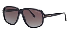 NWT Tom Ford Anton Sunglasses FT1024 01B Shiny Black Frame Smoke Lenses 59 MM