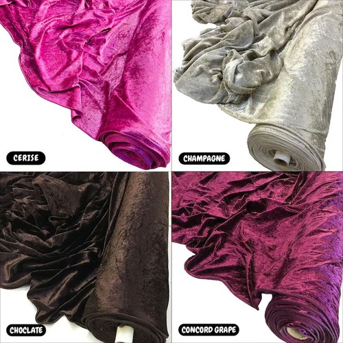 Tela de terciopelo triturada 4 vías elástica sólida triturada 16 colores - Imagen 4 de 27