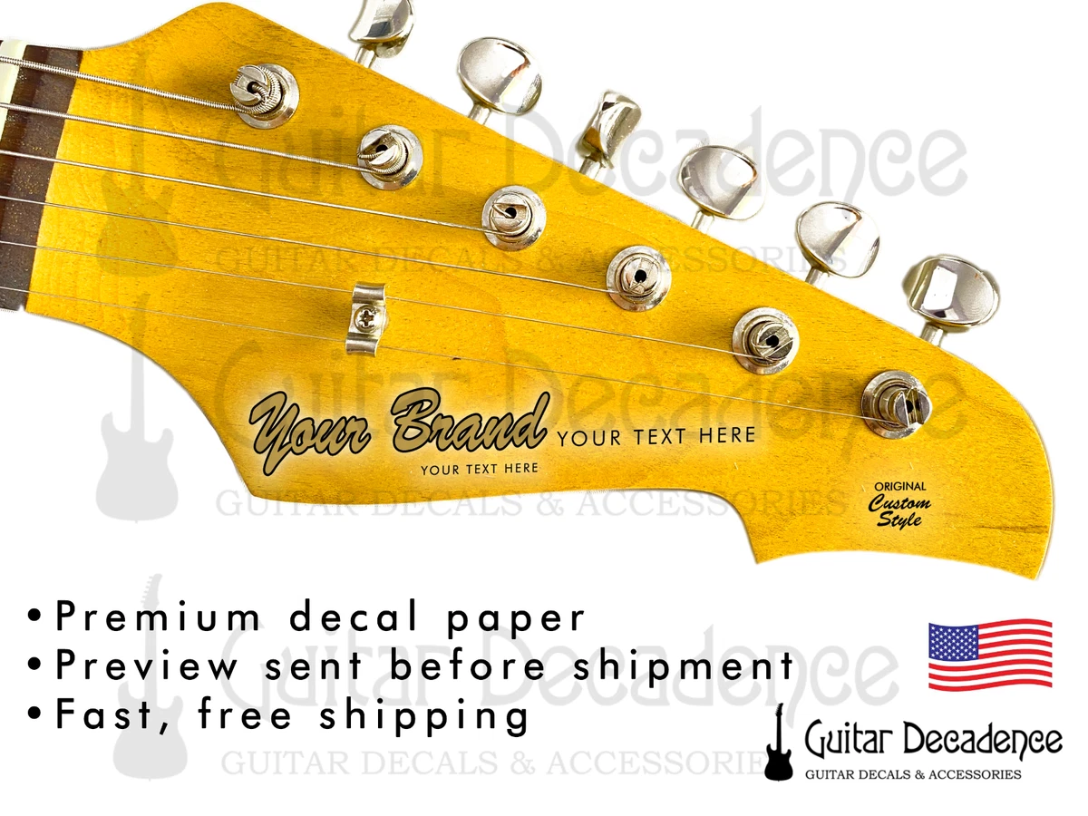 Calcomanías de tobogán acuático personalizadas para cabezal de guitarra clásica para guitarras eléctricas