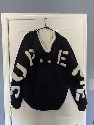 Supreme Faux Fur Lined Zip Up Hooded Sweatshirt 'Black (size Supreme Faux Fur Lined Zip Up Hooded Sweatshirt 'Black (size