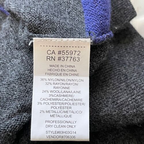 C&C California Stripe Pullover Sweater Cashmere Blend Scoop Neck Size Large Blue - Picture 3 of 6
