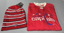 Combo Lot of 2 Men’s Washington Capitals CCM Fleece Medium & Winter Hat Bundle