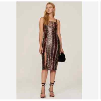 DRESS THE POPULATION Allira Sequin Cocktail Dress Size S
