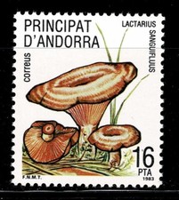SELLO ANDORRA ESPAÑOLA MNH 1983 SETAS LACTARIUS
