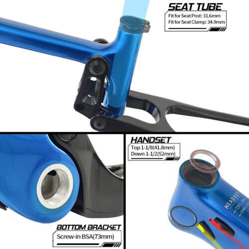 BXT Voll Kohlefaser Gefederter Fahrradrahmen XC 29 Zoll Mountain Bike Frames - Bild 7 von 32