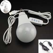 5V USB LED Energy Saving Bulb Light Camping Home Night Lamp with Hook Switch 3W