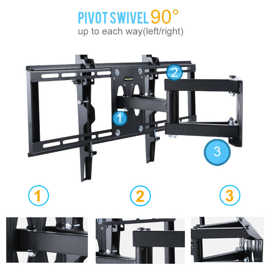 Full Motion TV Wall Mount Bracket Corner Friendly 32 39 40 42 49 50 55 60  65 70