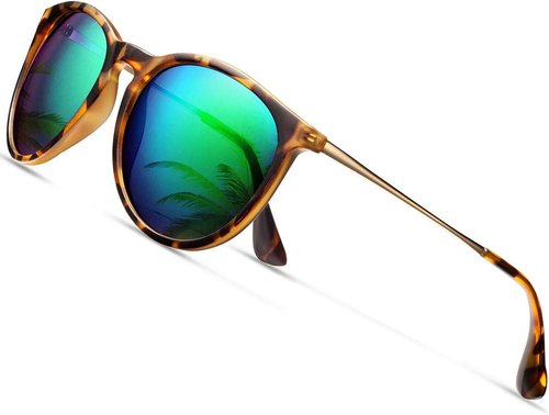 NEW Polarized Sunglasses Women Vintage Classic Retro Round Mirrored Frame Lens - Picture 10 of 38