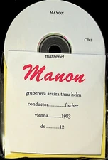 MASSENET Manon Live 1983 Fischer 2-CD EDITA GRUBEROVA, ARAIZA, THAU, HELM