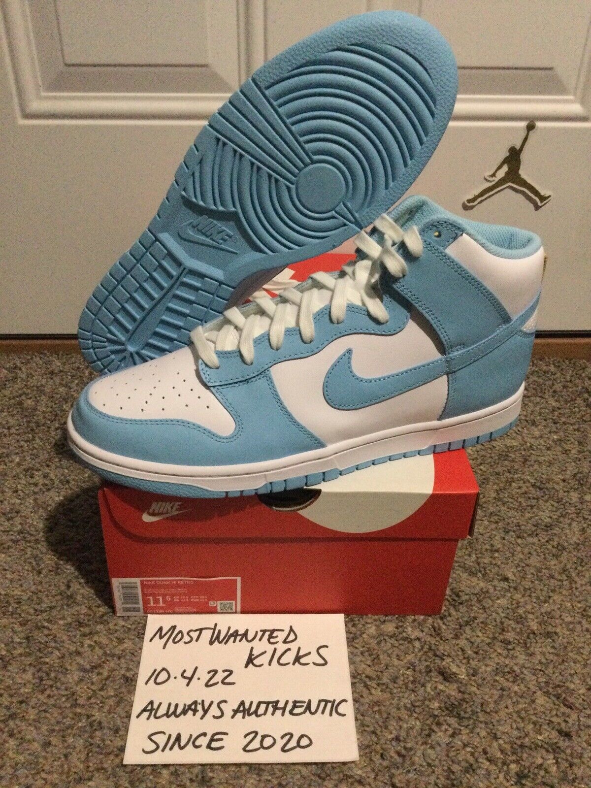 DS 2022 Nike Dunk High Retro Blue Chill Men’s Sz 11.5!!