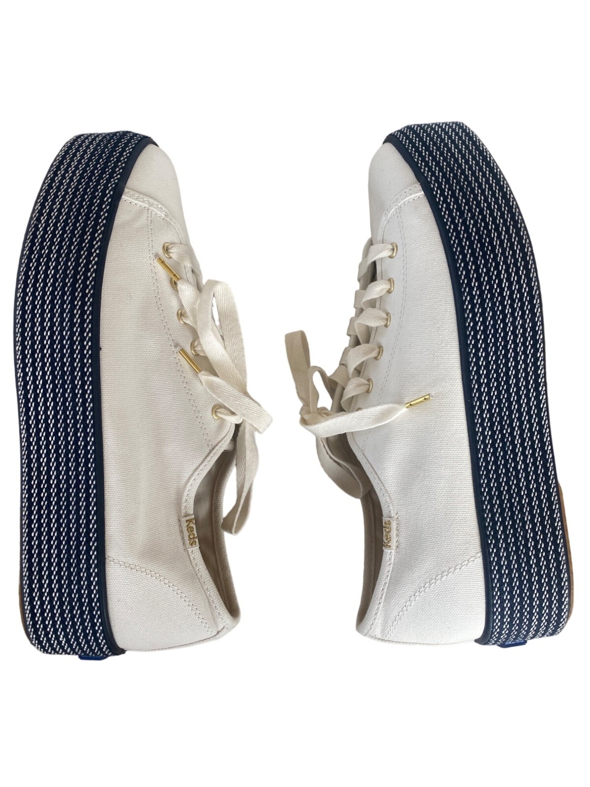 Keds Women's Triple Up Webbing Canvas Sneaker Women's 10 White Navy image 10