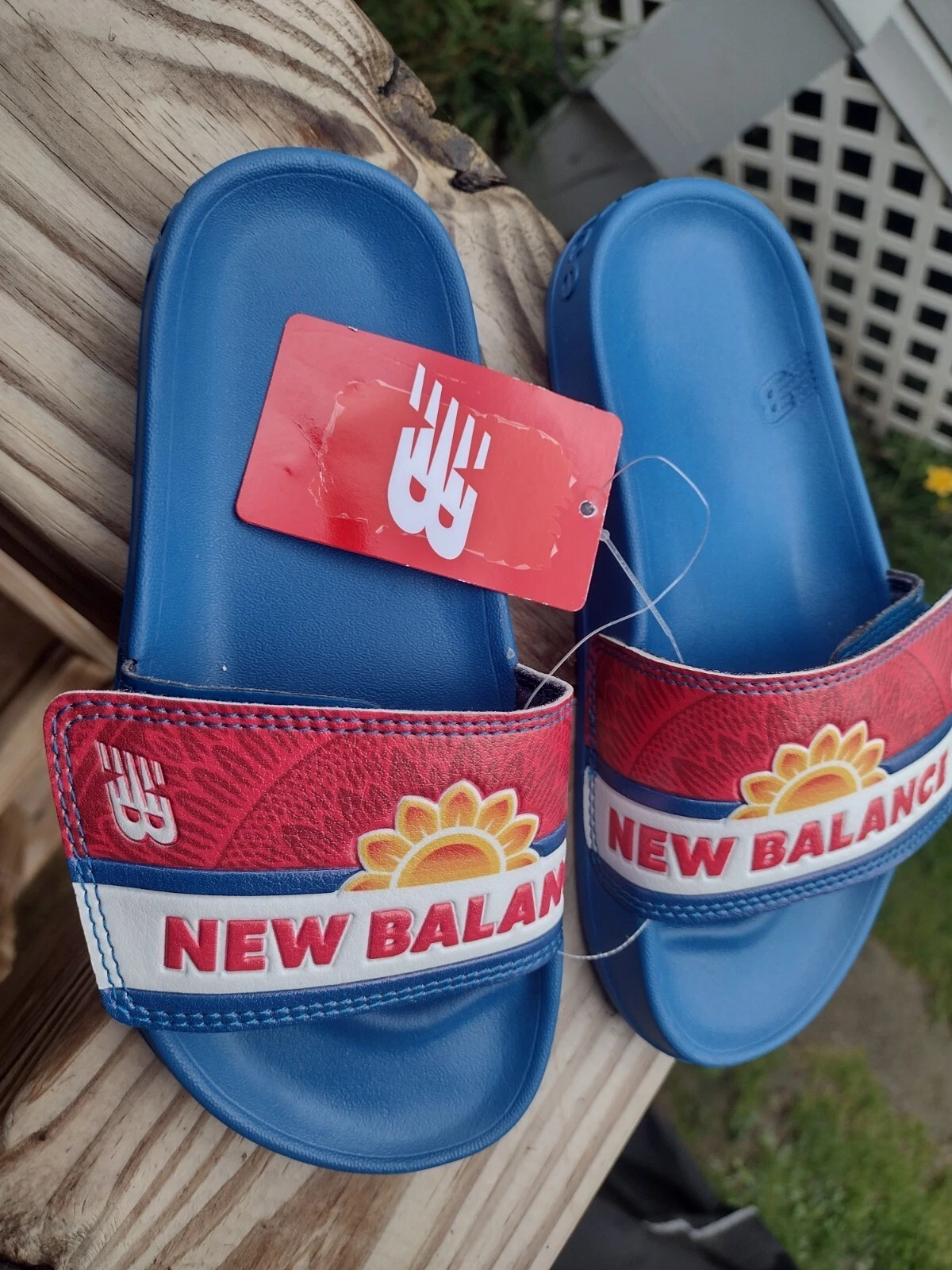NEW BALANCE DAVID SUNFLOWER SEED BASEBALL SOFTBALL BAMBINI SLIDES SANDALI TAGLIA 11