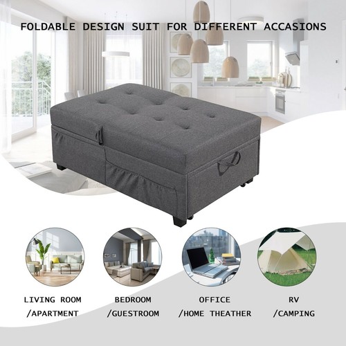 4-IN-1 Convertible Sofa Bed Folding Sleeper Chair Leisure Recliner Lounge Couch - Picture 27 of 33