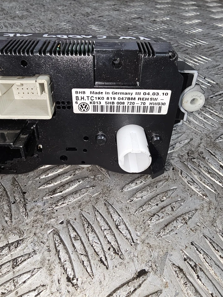 VW CADDY MK3 HEATER CLIMATE CONTROL PANEL (NON AC TYPE) 1K0819047BM (2004 - 2010 - Image 2 of 4