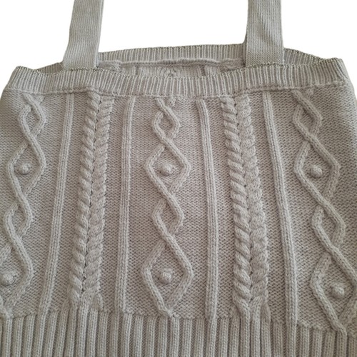 Zara Swank Top Maglione Tank Grigio Medio Argento Dettaglio Filo - Foto 3 di 6