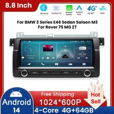 Android 14 8 Kern 64GB Autoradio For BMW E46 Sedan Saloon Hatchback Compact M3