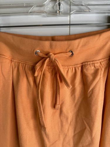 Easy Essentials Woman’s Orange Cotton Skort Pockets And Drawstring Sz M Petite - Picture 3 of 7