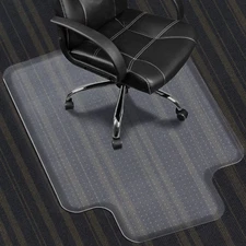Chair Mat for Carpeted Floor with Lip,47''×36'' PVC Carpet Protector for Low Pil