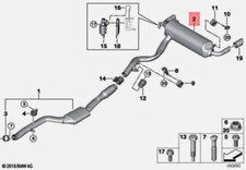 Genuine Bmw Rear Muffler 18-30-7-933-843 New