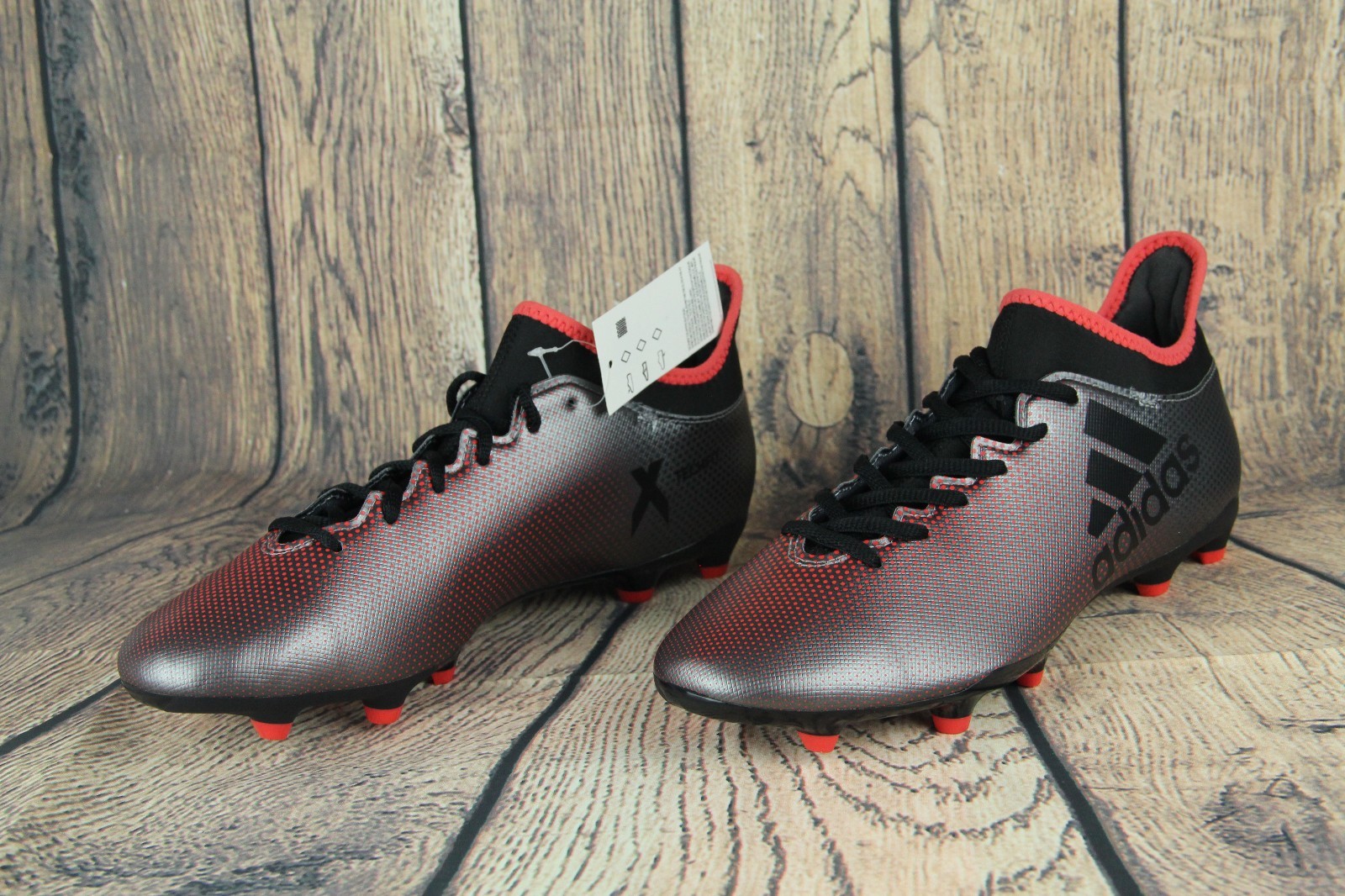 adidas X 17.3 FG Techfit Men's Soccer Cleats Football Shoes Grey/Black