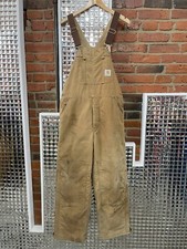 Vintage Carhartt Bib Overall Canvas Brown Classic Double Knee Suit 40x28 Brown