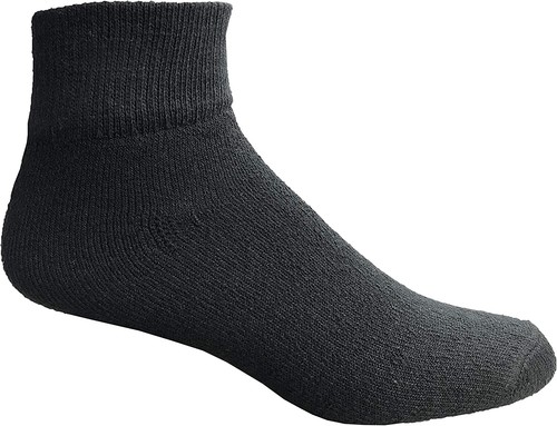 72PK Bulk Thick Cotton Socks Wholesale Kids Crew Cut, Ankle Socks -(Black, 6-8) - Picture 5 of 9