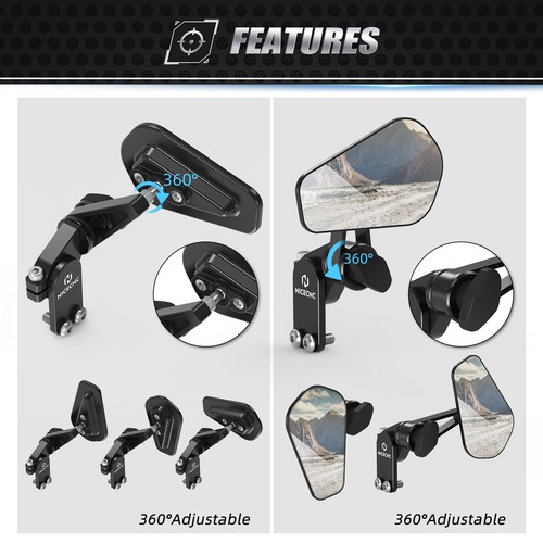 NICECNC Universal Foldable Quick Flip Mirrors Kit For KTM 500EXC 500XCW 505XC-F - Picture 4 of 14