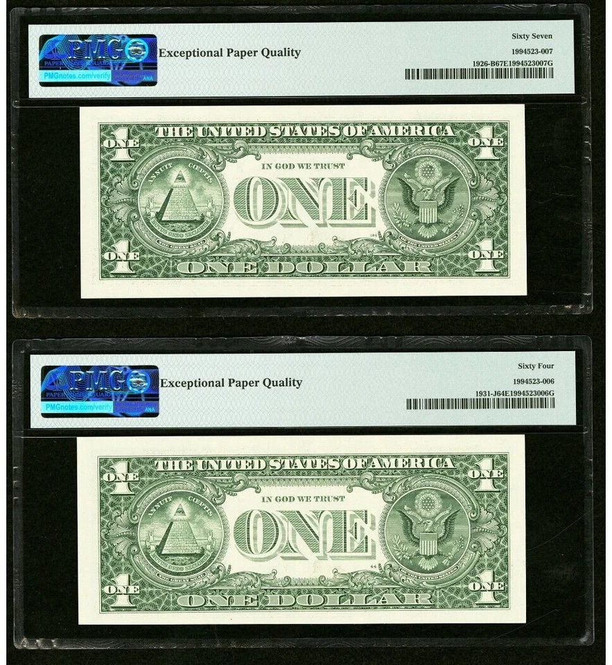 2 $1 2001 & 2003 Matching Radar Serial Numbers Federal Reserve Bank Note Bills - Image 2 of 4