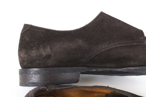 SUITSUPPLY Men Formal Shoes EU40.5 Dark Brown Suede Double-Buckled Low-Top - Picture 14 of 15