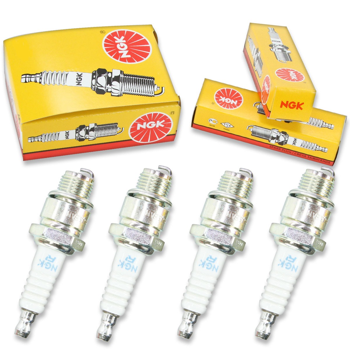 4pcs NGK 4551 Standard BR9HS-10 Outboard Marine Spark Plug Tune Up Kit Set lq