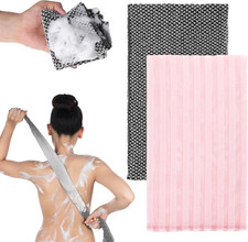 2PCS Exfoliating Washcloth Shower Towels, Exfoliating Body Scrubber Back Scrubbe