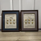 Waterbury Reproduction Civil War Uniform Buttons Framed Set Union & Confederate