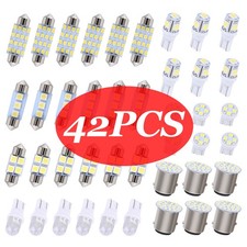 42pcs Car Interior Combo Led Map Dome Door Trunk License Plate Light Bulbs