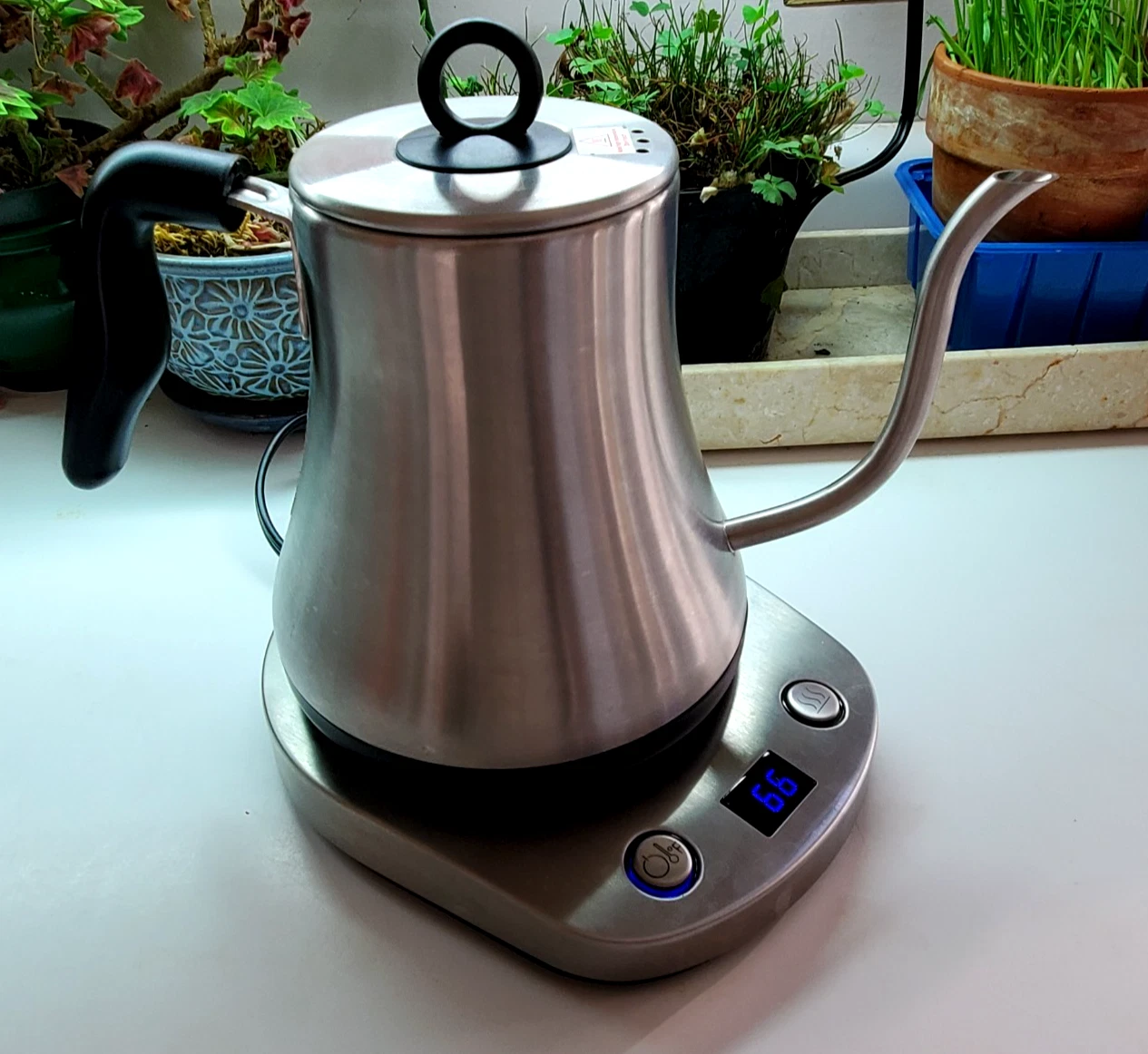 Electric Gooseneck Stainless Steel Digital Kettle Coffee Tea Mdl KE7201B Tested!