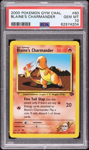 PSA 10 Blaine's Charmander Gym Challenge 2000 Pokemon Card #60