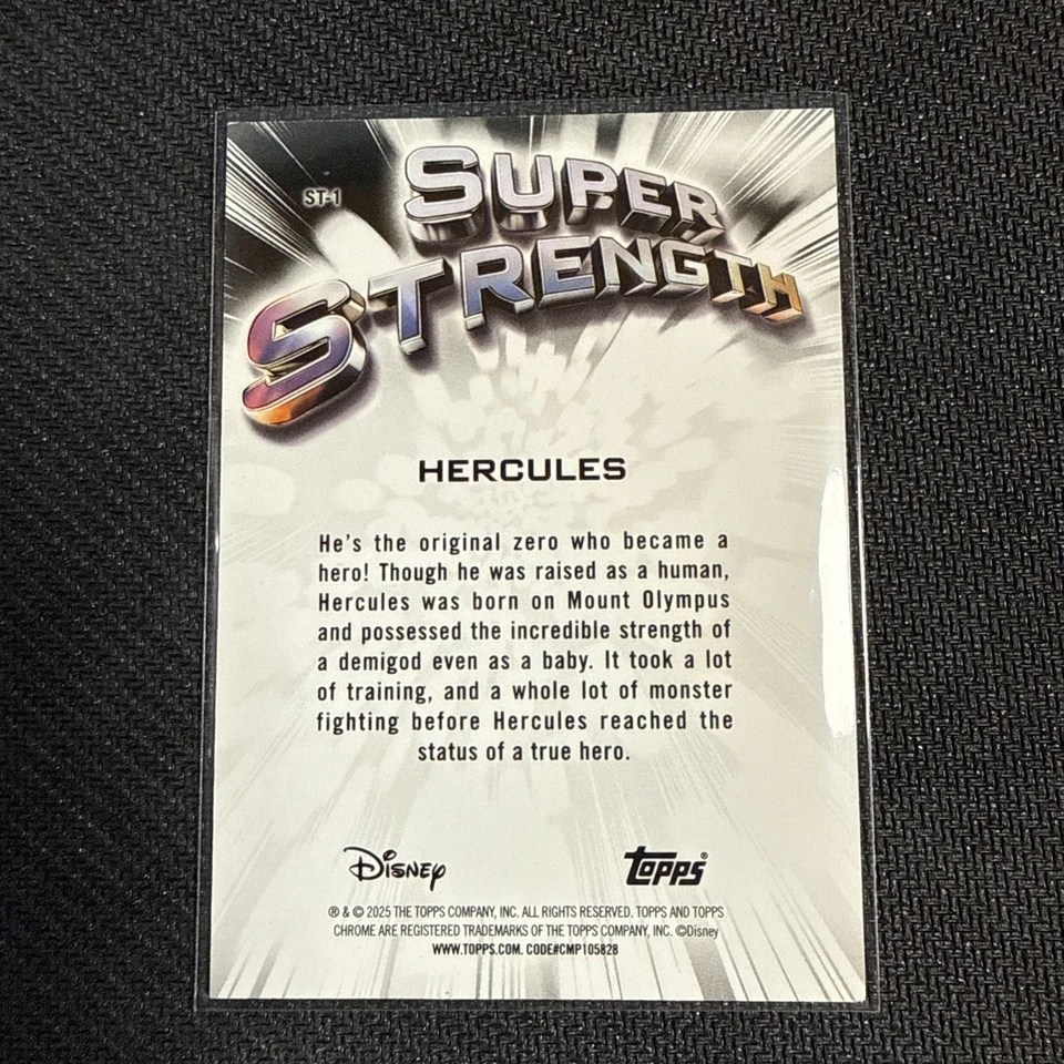 2025 Topps Cromo Disney Hércules Super Fuerza/20 SSP Multi Estuche Hit Foto 2 de 2